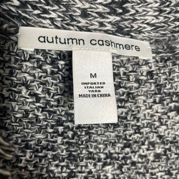 Autumn Cashmere Cardigan Womens Sz M Marled Gray Button Up Sweater Fringe Medium - Picture 3 of 6